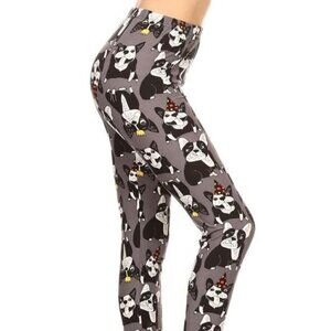 LEGGINGS DEPOT Dog Print Full Length Leggings Size 10 NWT